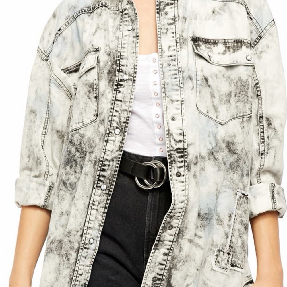 NWT Free People Lovestruck Washed Denim Shirt